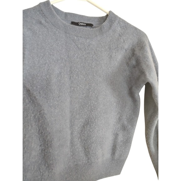 Quince Cashmere Gray Cropped Sweater large - Picture 2 of 4